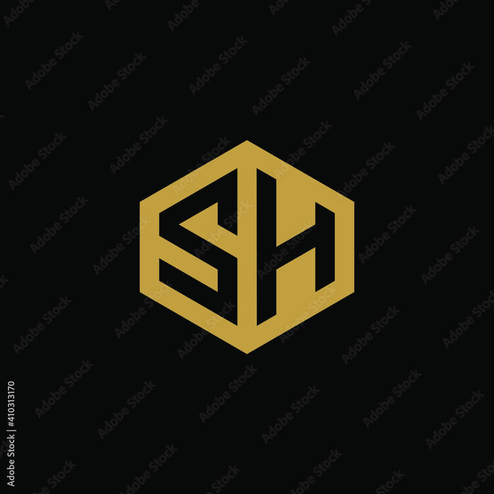 Initial letter SH hexagon logo design vector Initial letter SH hexagon logo design vector