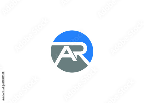 ar logo design vector icon template with white background