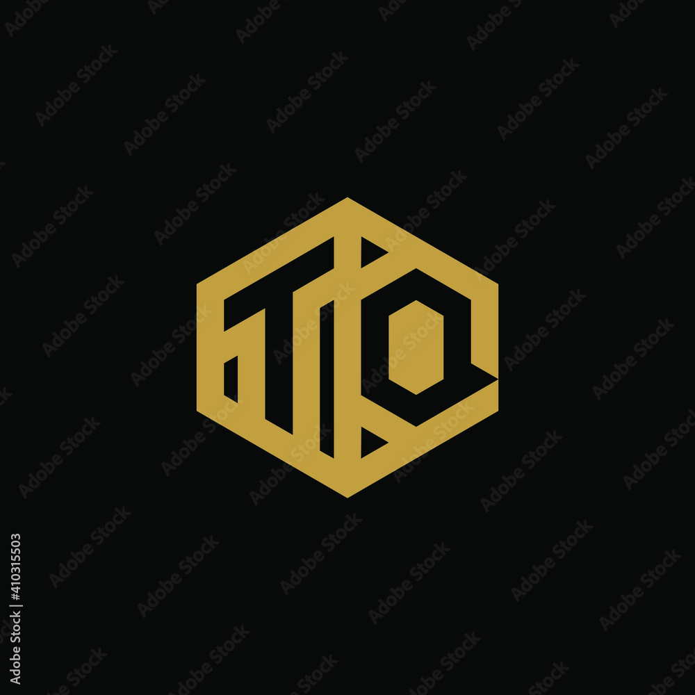 Initial letter TQ hexagon logo design vector Initial letter TQ hexagon logo design vector