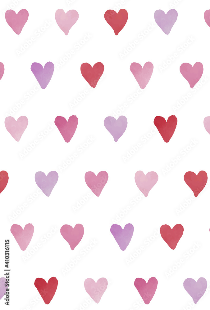 a seamless pattern with watercolor touch hearts for banners, cards, flyers, social media wallpapers, etc.