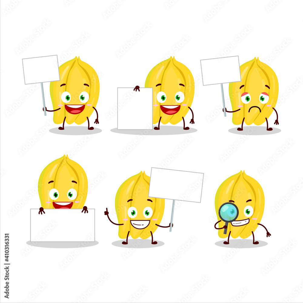 Carambola cartoon in character bring information board