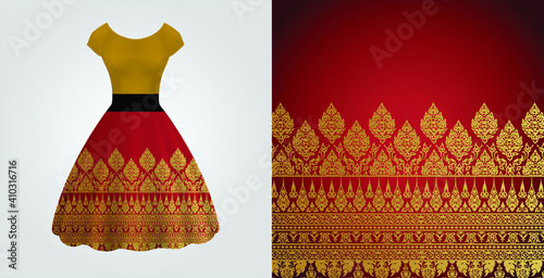 Thai Pattern supreme gold background