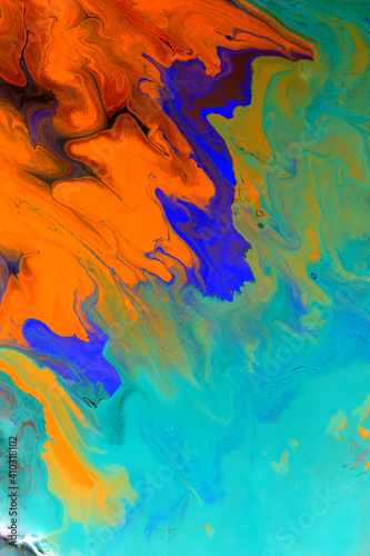 Mixture of acrylic paints. Abstract painting background, Inkscape concept © CK
