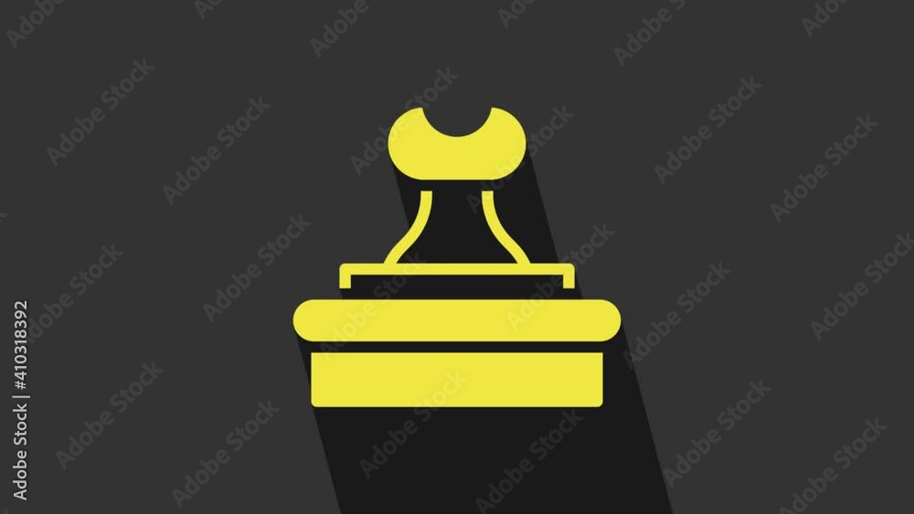 Yellow Stamp icon isolated on grey background. 4K Video motion graphic animation Yellow Stamp icon isolated on grey background. 4K Video motion graphic animation