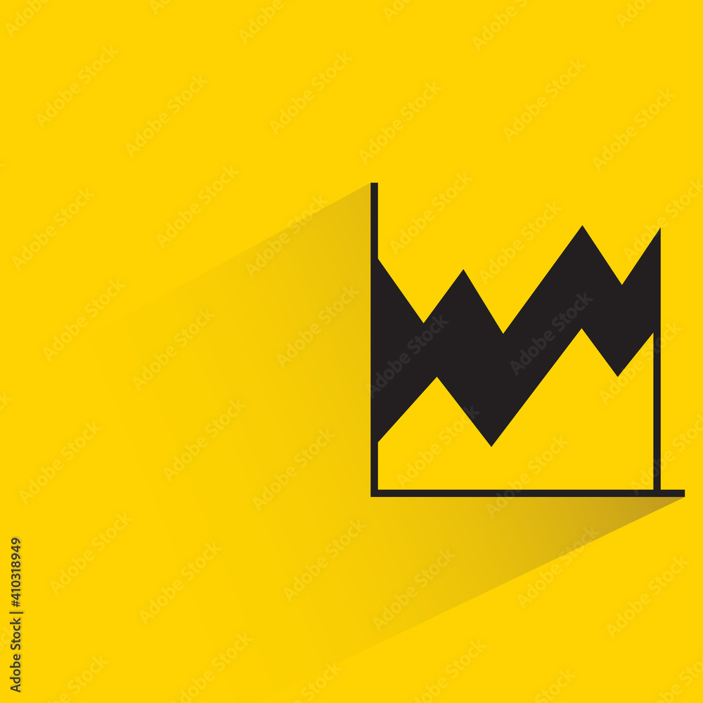 data graph with shadow on yellow background data graph with shadow on yellow background