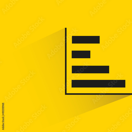 bar chart drop shadow on yellow background