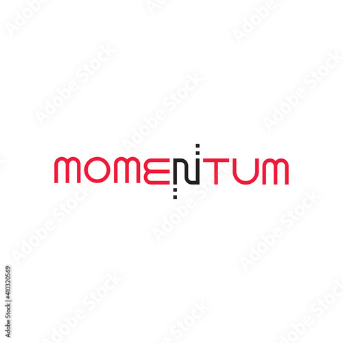MOMENTUM letter logo design vector