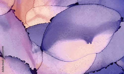 Alcohol ink vector texture banner. Fluid ink abstract background.