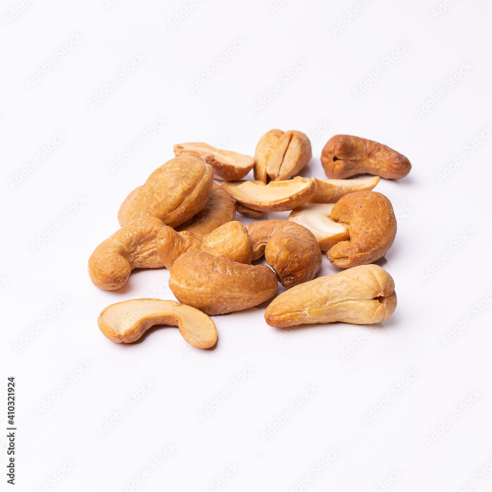 cashew fried isolated on a white background cashew fried isolated on a white background