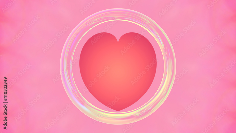 Abstract romantic background with heart.
