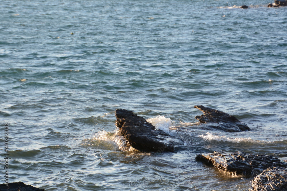 Obraz premium 海辺の風景 岩と波