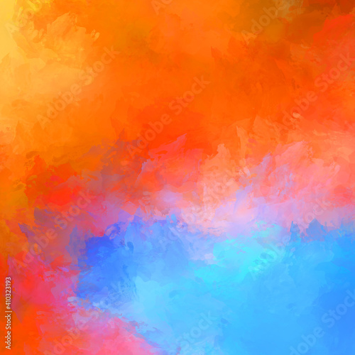 Creative abstract painting. Background with artistic brush strokes. Colorful and vibrant illustration. Painted art.