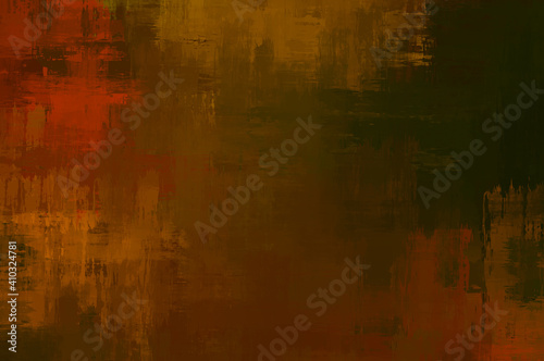 Background with crossed wild brush strokes. Colorful and vibrant illustration. Painted art. Creative abstract painting.