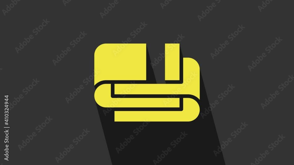 Yellow Towel stack icon isolated on grey background. 4K Video motion graphic animation Yellow Towel stack icon isolated on grey background. 4K Video motion graphic animation