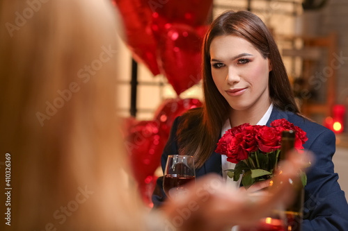 Happy transgender couple ce...