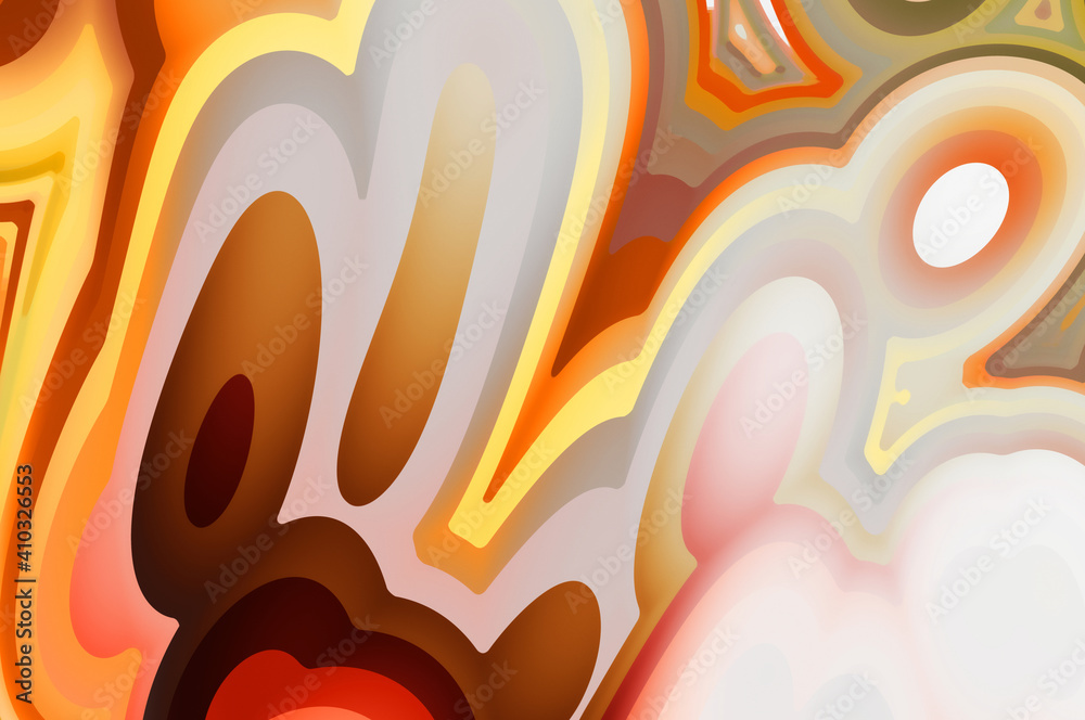Fototapeta premium Abstract background with fluid colorful gradient. 2D illustration of modern urban graphic. Graffiti design inspired wallpaper.