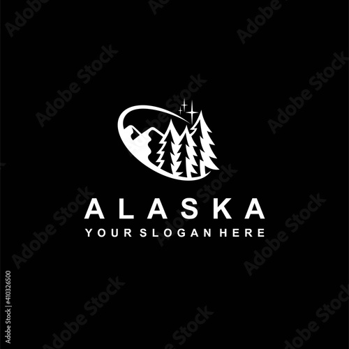 alaska logo with hipster concept