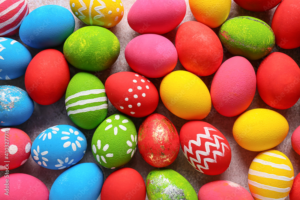 Many colorful Easter eggs as background Many colorful Easter eggs as background