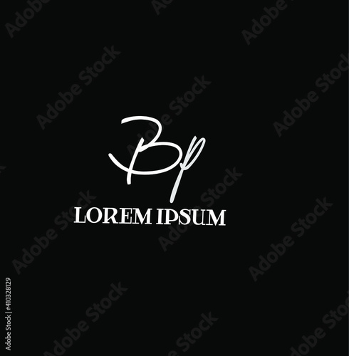 BP b p Initial handwriting creative fashion elegant design logo Sign Symbol template vector icon