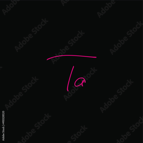 TA t a Initial handwriting creative fashion elegant design logo Sign Symbol template vector icon