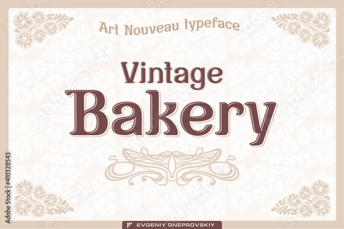 Vintage bakery label on the light background