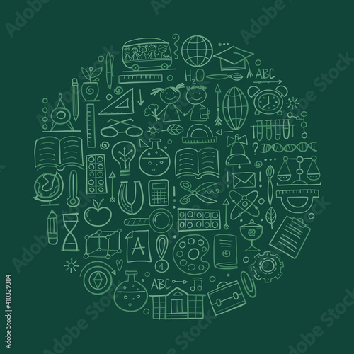 Back to School. Icons set. Art Background for your design