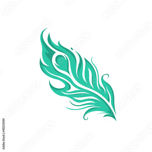 Feather Pracock Logo Simple Design