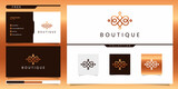 elegant abstract boutique that inspire beauty, yoga and spa. logo design and business card