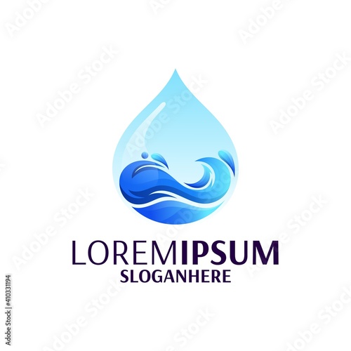 water drop logo design