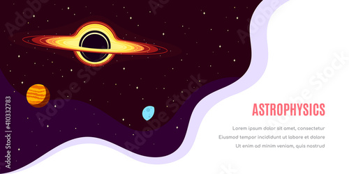 Outer Space Concept Banner Template In Flat Style