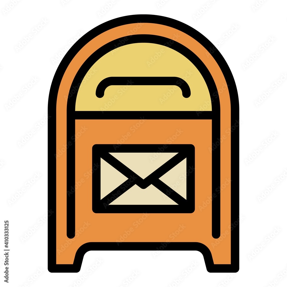 City street mailbox icon. Outline city street mailbox vector icon for web design isolated on white background City street mailbox icon. Outline city street mailbox vector icon for web design isolated on white background