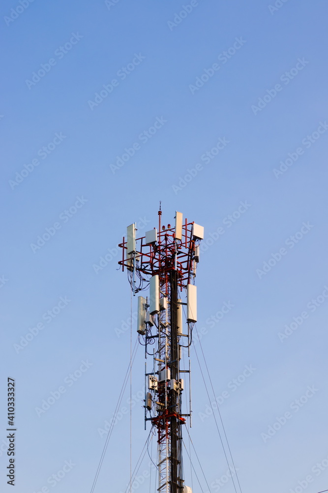 Telecom tower and blue sky.