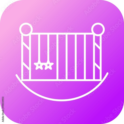 Unique Baby Cot Line Vector Icon