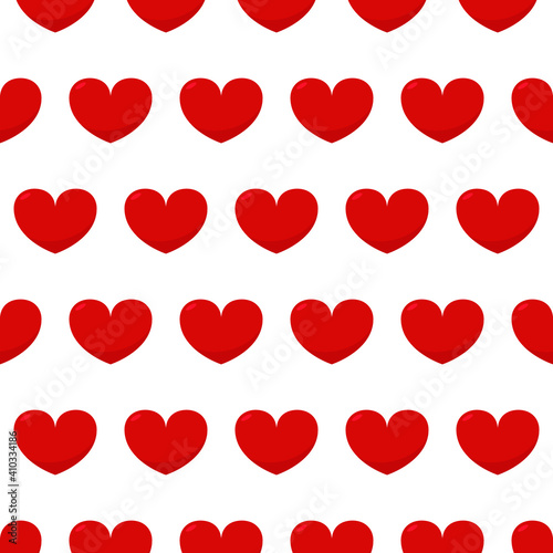 Vector high quality seamless pattern background. Hearts symbol in red isolated on white background. Packaging, wrapping for Valentine's day, Mother's Day, women's Day