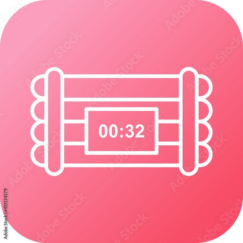 Unique Time Bomb Vector Line Icon
