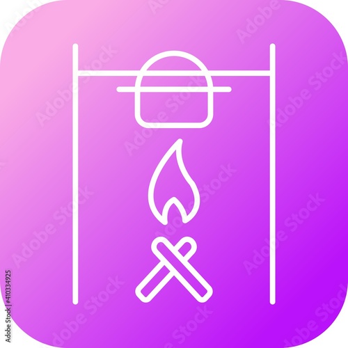 Unique Camp Fire Line Vector Icon