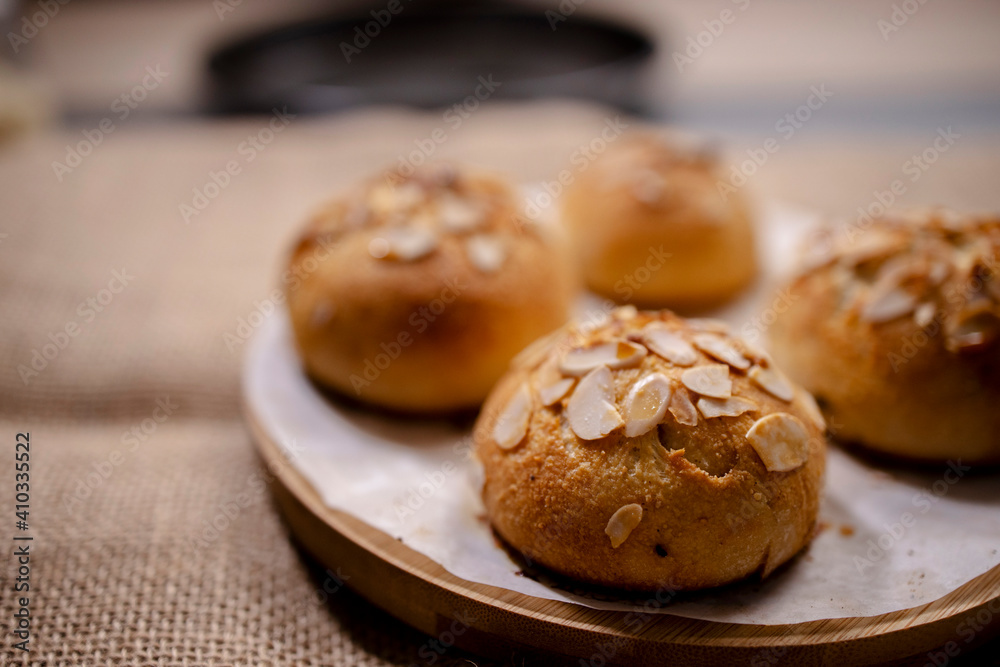 home baking:  sweet almond buns