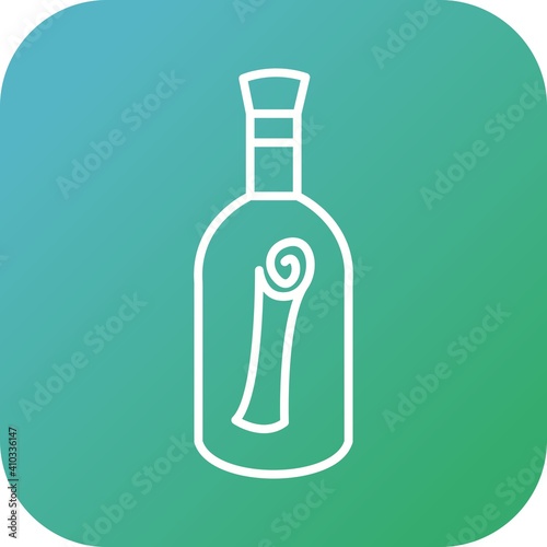Unique Scroll In bottle Line Vector Icon