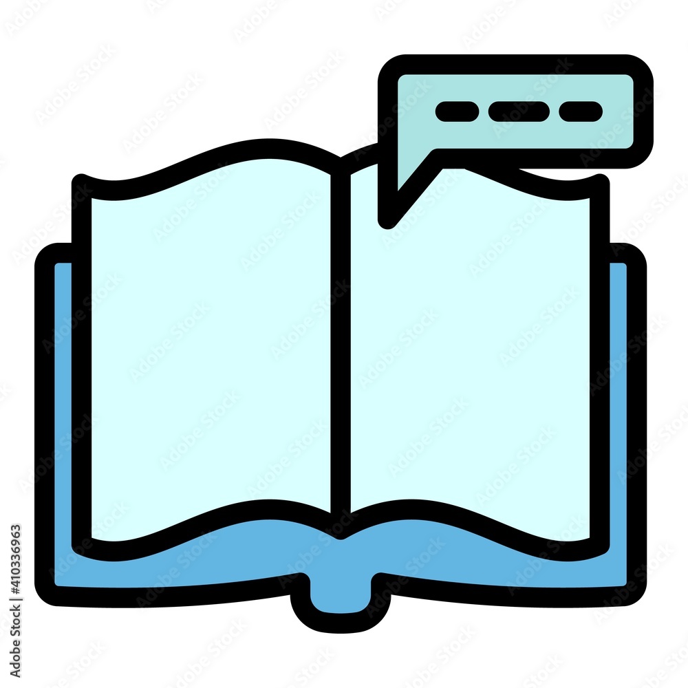 Interactive learning open book icon. Outline interactive learning open ...
