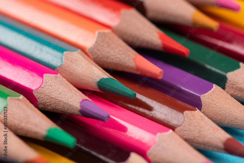 Close up macro shot of color pencil pile pencil nibsClose up macro shot of color pencil pile pencil nibs Close up macro shot of color pencil pile pencil nibsClose up macro shot of color pencil pile pencil nibs