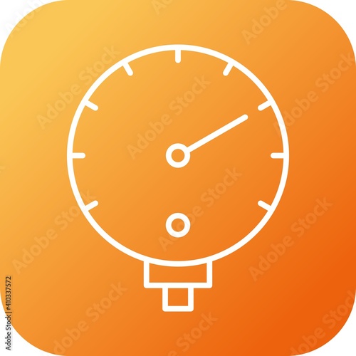 Unique Pressure Gauge Line Vector Icon