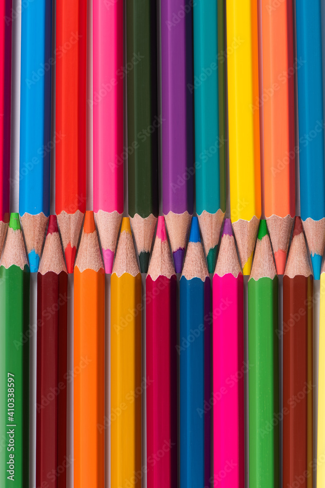 Close up macro shot of color pencil pile pencil nibs. Close up macro shot of color pencil pile pencil nibs.