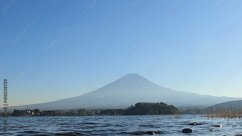 Japanese landscape. Lake surface and Mt. Fuji. Lake Kawaguchi, Yamanashi Prefecture Japanese landscape. Lake surface and Mt. Fuji. Lake Kawaguchi, Yamanashi Prefecture
