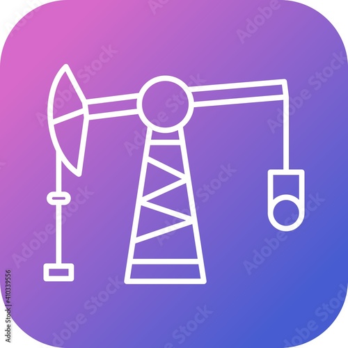 Unique Pumpjack Line Vector Icon