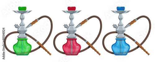 Hookah vector image. Relaxing smoking. Hookah logo design, label, badge. Relaxation. Logo for printing. Hookah Smoking. Vector graphics to design.