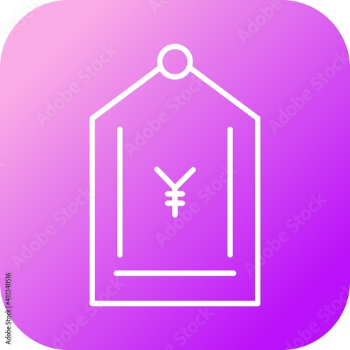 Unique Yen Tag Line Vector Icon