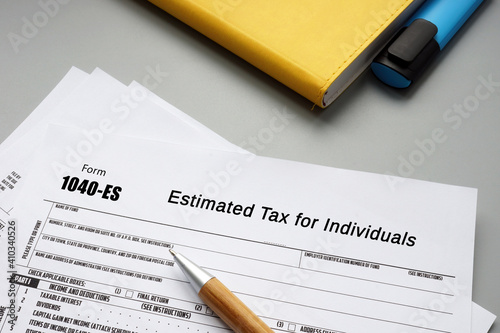 Form 1040-ES Estimated Tax for Individuals sign on the page.