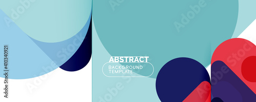 Modern geometric round shapes and dynamic lines, abstract background. Vector illustration for placards, brochures, posters and banners