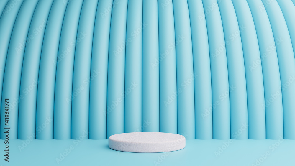 Podium in abstract blue composition, minimal concept. 3d rendering Podium in abstract blue composition, minimal concept. 3d rendering
