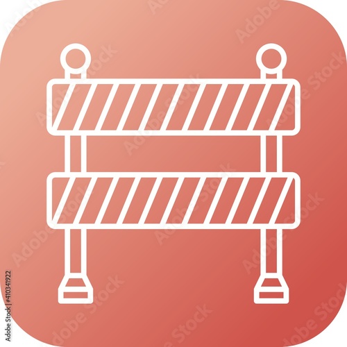 Unique Barricade Line Vector Icon
